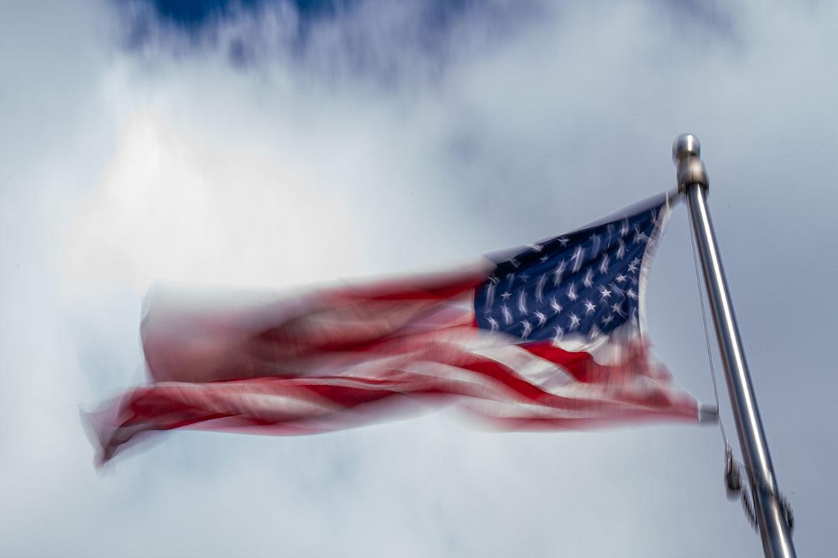 waving American flag